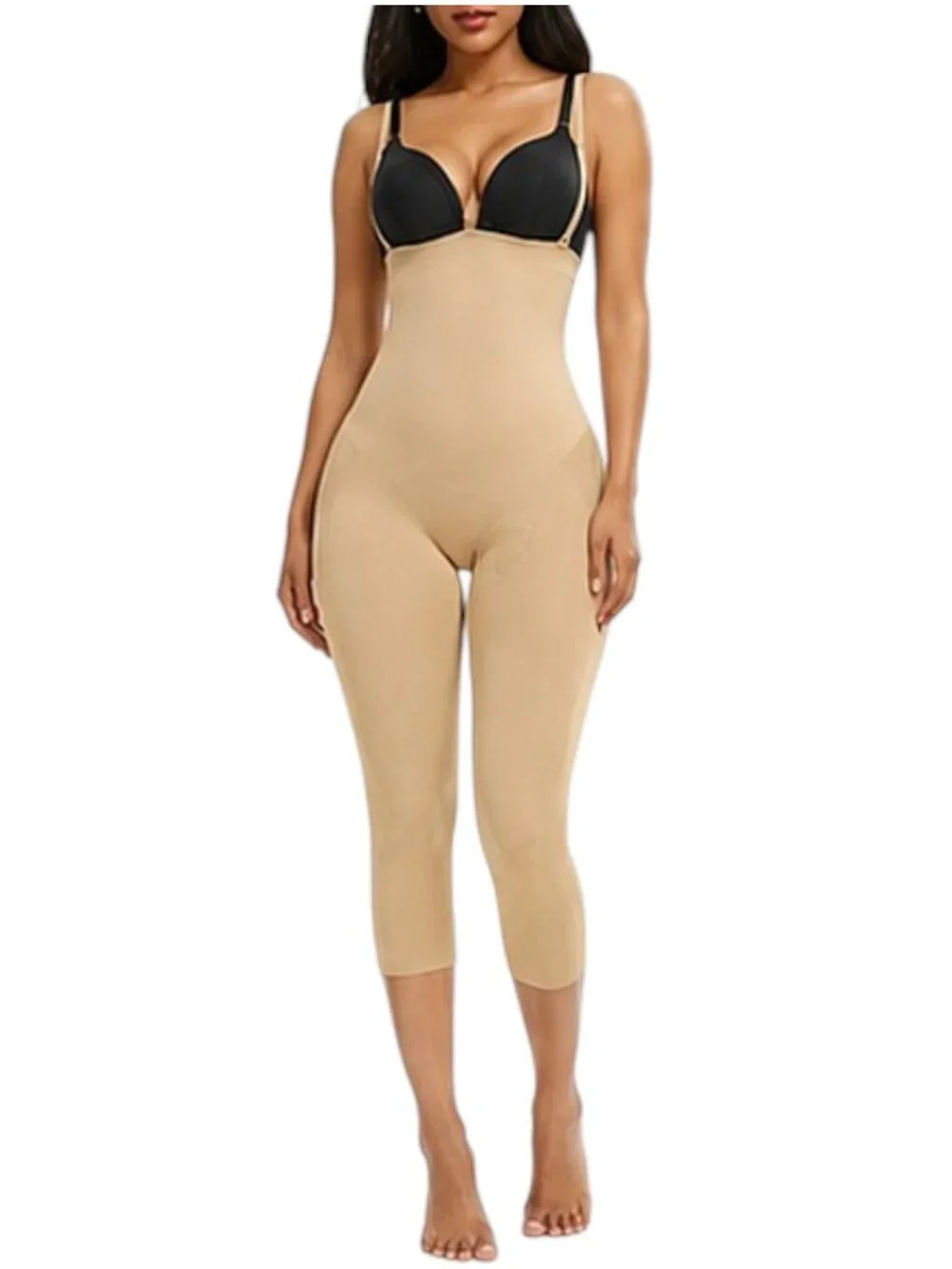 Plus Size Mid-Calf High Waist Compression Mesh Body Shaper | Butt Lift | 2XL/3XL